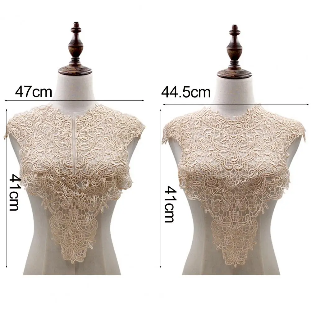 Lace Fake Collar Embroidered Corsage Big Flowers Lace Applique Detachable Front / Back Collar Neck Applique Patch lace fabric lace sewing accessories lace sewing supplies lace accessories lace garment accessories lace decoration clothing craft accessories sewing patches