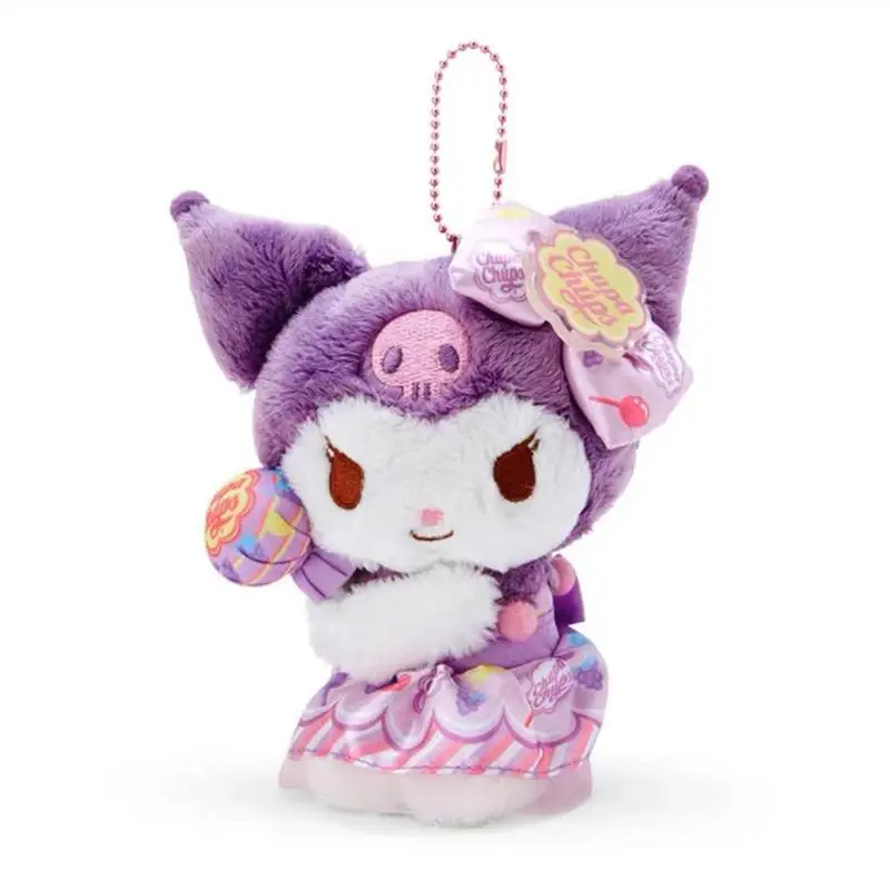 

Japan Candy Sanrios Plush Pendant with Lollipop Kuromi Kawaii Plush Toy Girl Heart Cartoon Car Keychain Bags Pendant Accessories