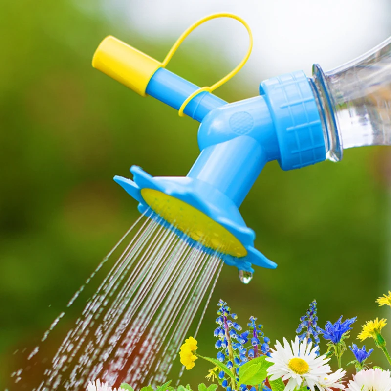 Watering can 2-In-1 Bottle Cap Sprinker Home Garden Mini Watering Can Double Head Water Spout Bonsai Nozzle Indoor Outdoor Seedling Plant