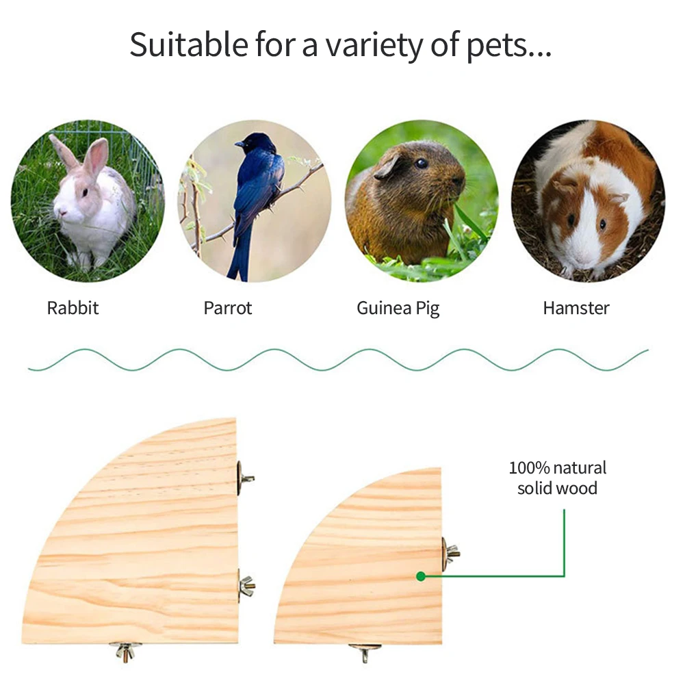 Parrot Bird Wood Perch Stand Platform Rectangle Fan-shaped Shelf Stand Board For Budgie Parakeet Cockatiel Hamster Gerbil Rat 4