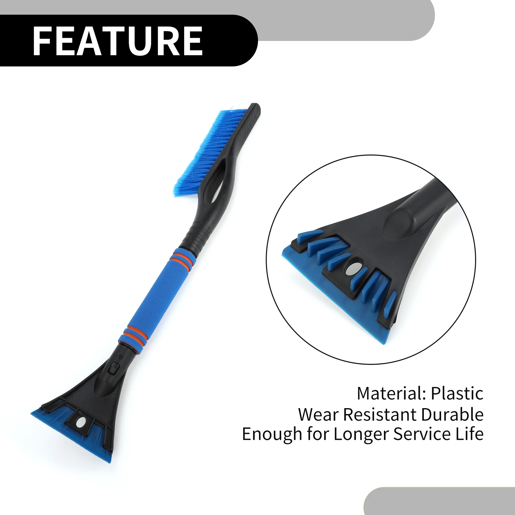 60x11cm Universal Car Ice Scraper Brush with Broom SUV Snow Frost Remover for Car Truck Windscreen Side Window Anti Crash windshield shovel snow ice scraper ice deicing tool