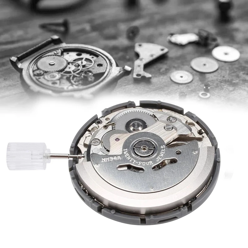 

NH34/NH34A Movement+Movement Handle+Time Wheel Spring Automatic Mechanical Watch Movement