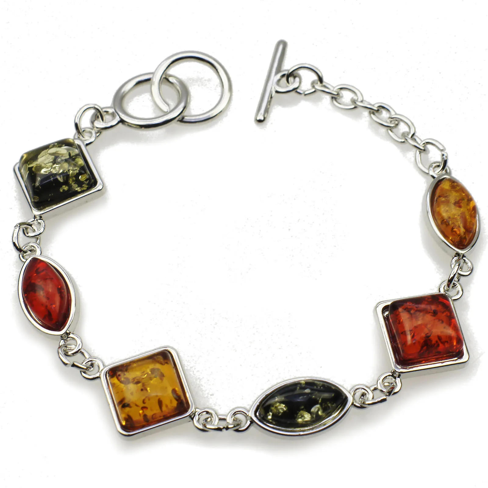 Alla Moda Di Vendita Caldo Miele Flossy Baltico Simulato Squisita Collegamento Del Braccialetto Del Braccialetto Per Le Donne Ragazze Gioielli Multico