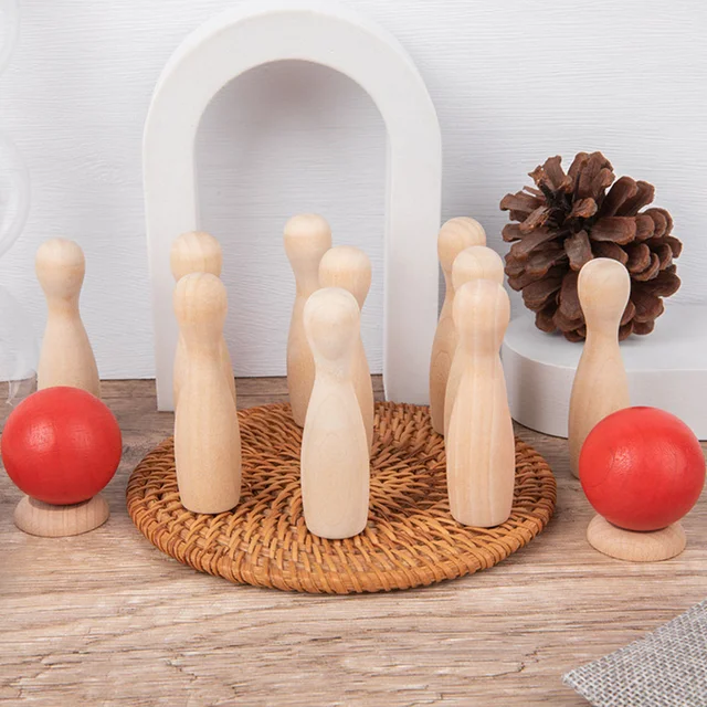 Toddler bowling outdoor kid toys party supplies miniature bowling set wooden indoor bowling travel toddler toys