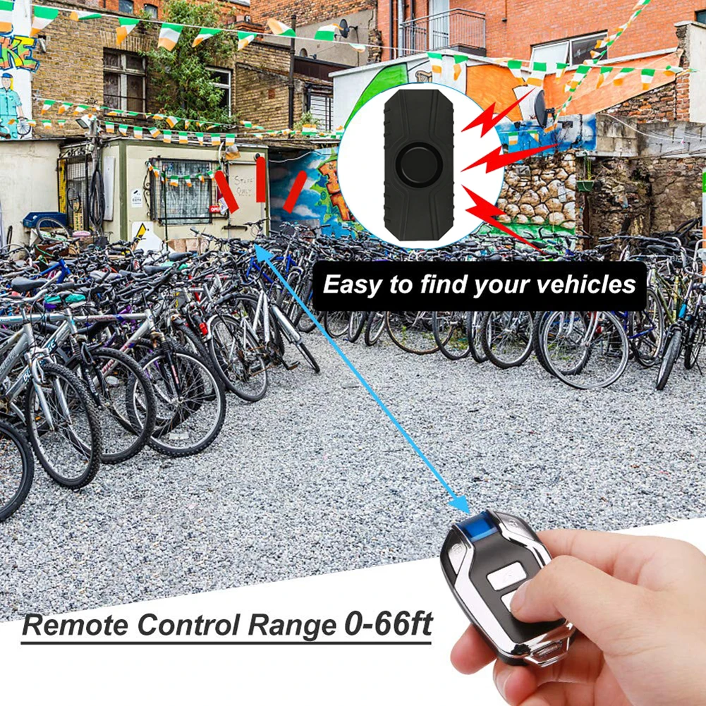 Wireless Anti-theft Vibration Bicycle Alarm Waterproof Motorcycle Alarm with Remote Control Electric Bike Security Sensor 113dB motorcycle alarm bicycle alarm wireless alarm security alarm