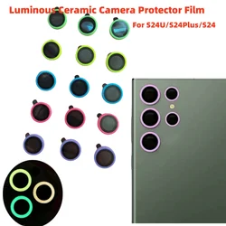 Enhanced Camera Lens Protector with Scratch - Resistant Tempered Glass and Luminous Lens Ring Cover - FOR Galaxy S24 Ultra (Purple)