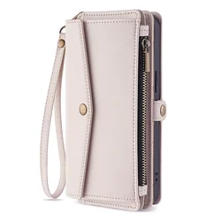 Luxurious Leather Wallet Phone Case with Card Holder, Magnetic Closure, and Photo Frame Feature for OnePlus ACE 3 Pro 5G (Beige)