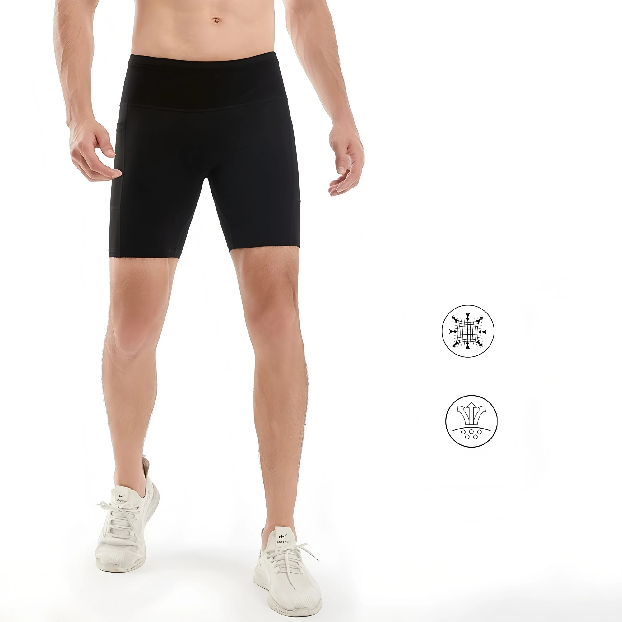 Çok Cepli Kompresyon Şortları 3.0 Erkek Maraton Koşu Şortları Hızlı Kuruyan Egzersiz Antrenmanı Koşu Bisiklet Fitness Dar Şortlar