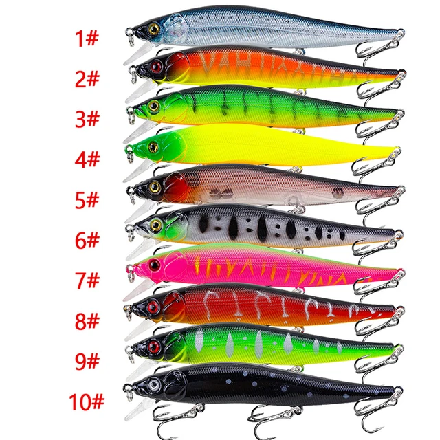 1Pcs Fishing Lure 115mm/14g Minnow Crankbait Wobblers 3D Eyes Perch Artificial Bait Pike Carp Bait Swim Bait Fishing 4