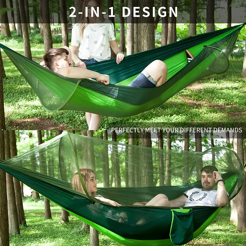 Tenda Amaca Da Campeggio Portatile Durevole Ad Apertura Rapida Non È Necessario Impostare Hamak Rede Camouflage Netting Hammock Black Army Green Park