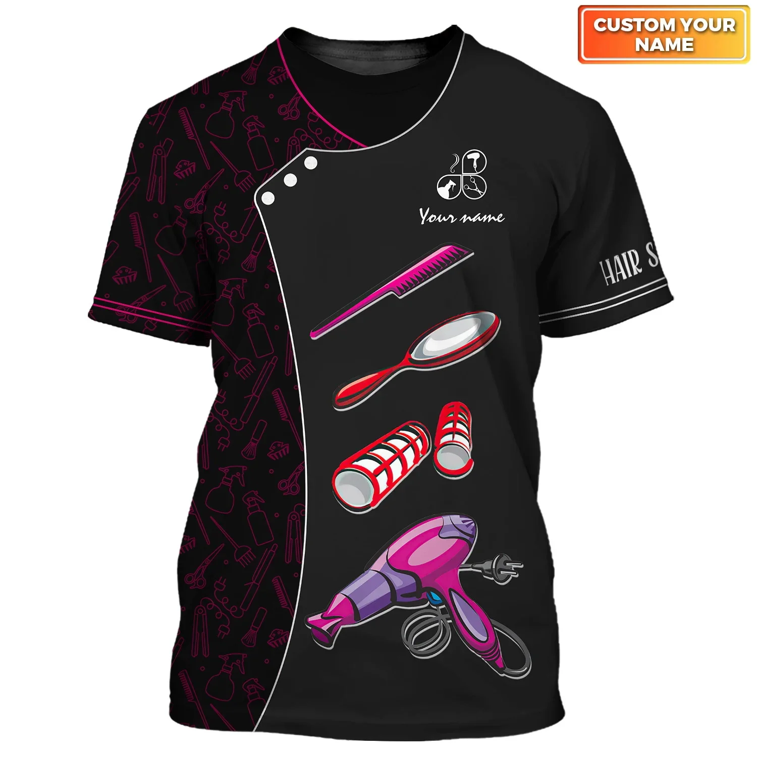 Neuestes Sommer-Herren-T-Shirt mit individuellem Namen, Friseur, 3D-gedruckt, Unisex-T-Shirt, Friseur-Werkzeuge, T-Shirts (nicht Arbeitskleidung) DW179 – Detail 13