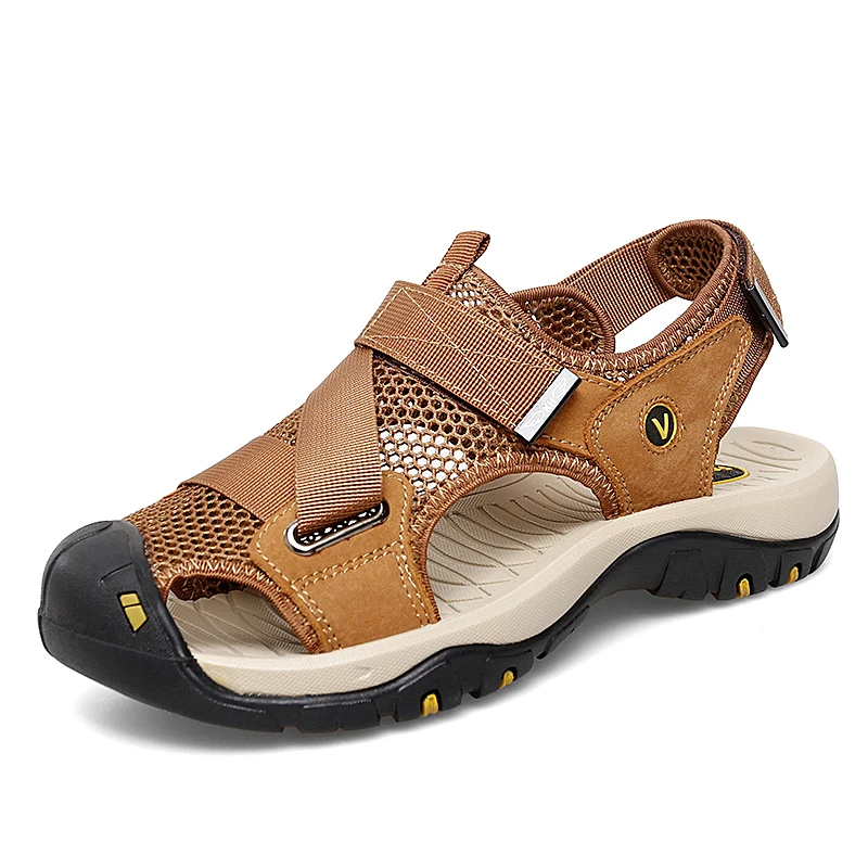 Summer brand men's mesh sandals brown comfortable breathable outdoor