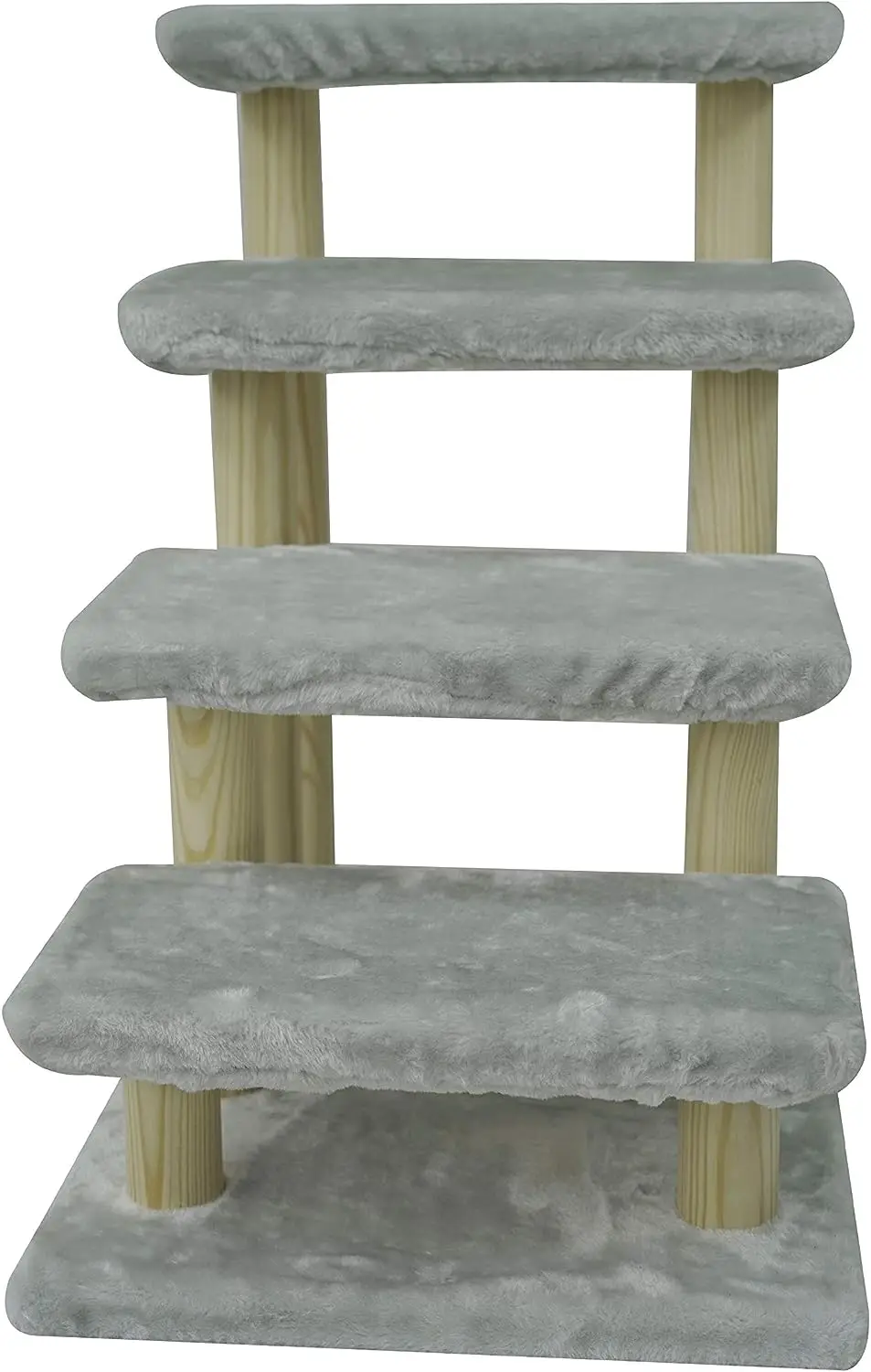 

pet Stairs 4-Step pet Ladder cat Dog Easy Stairs with Detachable Carpet for high Bed and Couch (Gray)