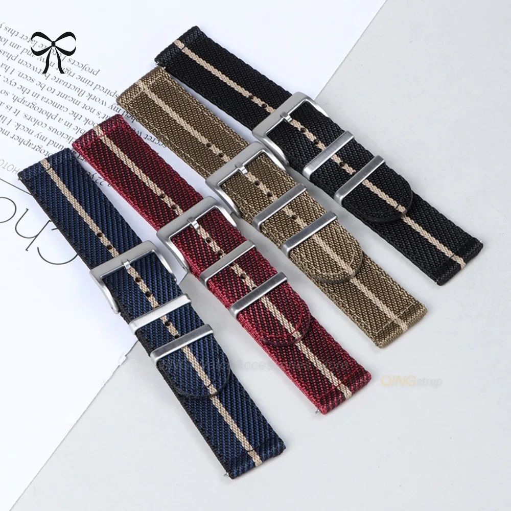 Quick Release Nylon Woven Canvas Watch Band - Military Sport Style Wristband