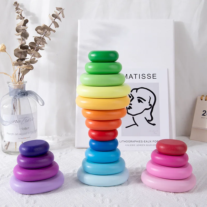 New Rainbow Pebbles Wooden Blocks Stacker Games Baby Montessori Educational Toys for Children Color Cognition Learning Kids Toy 3 New Rainbow Pebbles Wooden Blocks Stacker Games Baby Montessori Educational Toys for Children Color Cognition Learning Kids Toy 3