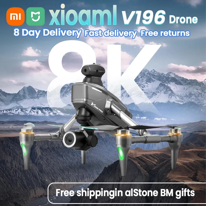 For Iconic Brand New V196 Drone GPS with 8k professional With Wide Angle HD camera Obstacle Avoidance Optical flow Foldable Quadcopter