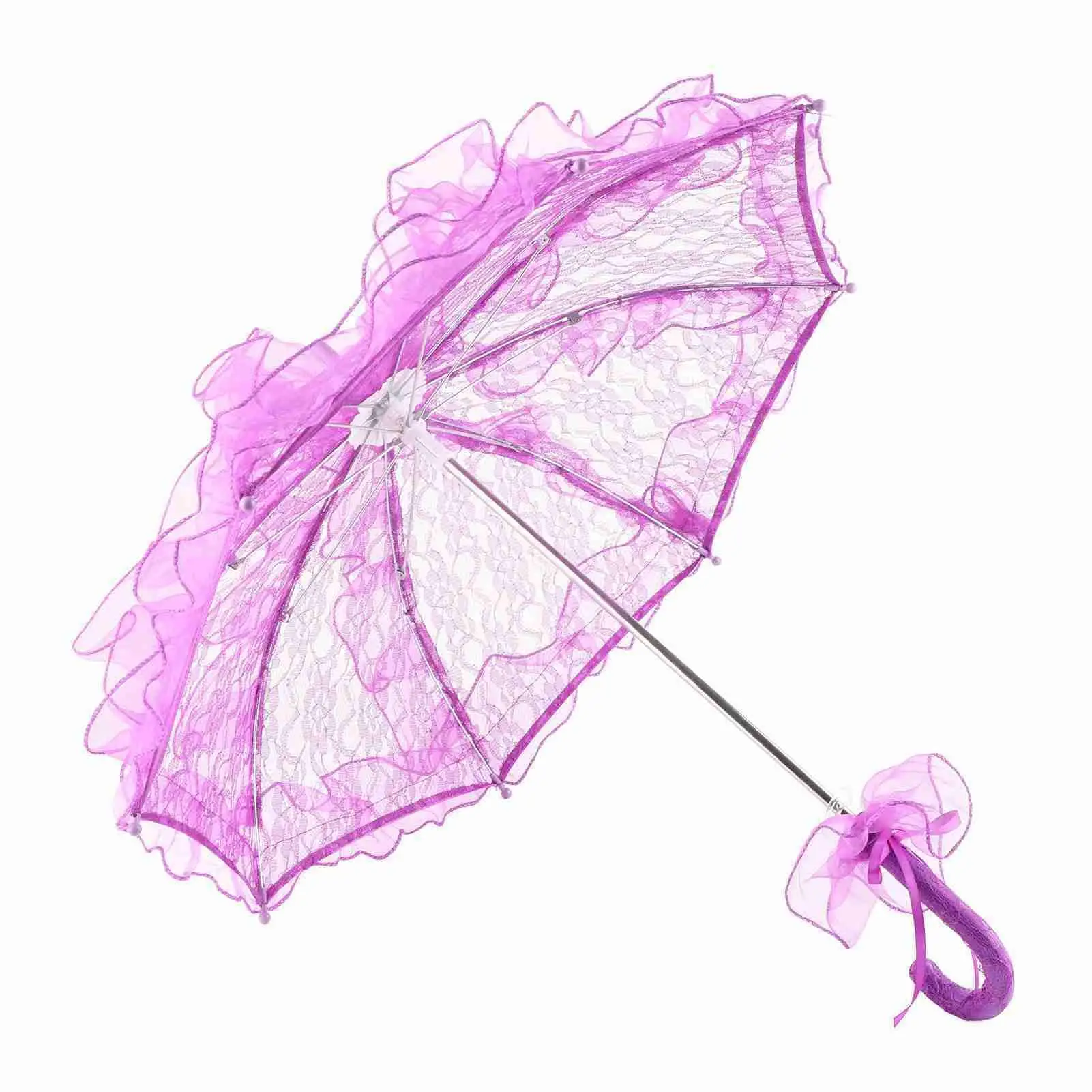 Elegant Lace Umbrella for Weddings &ndash; Bridal Cotton Photography Prop for Parties & Dances