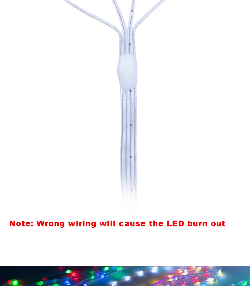 5V 12V 4pin Data Return WS2811 WS2812 LED Seed Pixel String Lights Full Color Individually Addressable RGB for DIY Curtain Light