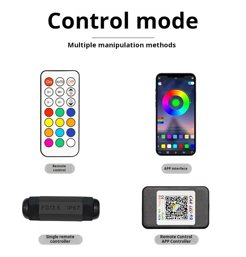 2PCS Bluetooth App LED Flagpole Whip Lights 1FT Adjustable With DrivingTurning brake light Mode for ATV UTV, Off RZR Buggy Dune