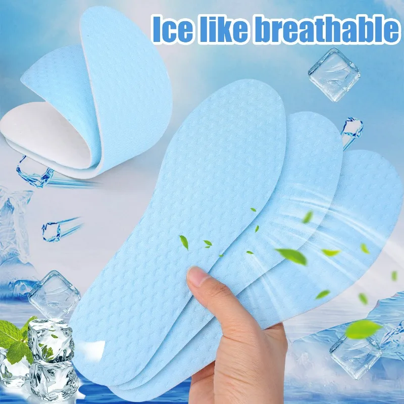 2/6pcs Mesh Breathable Feet Running Sports Insoles Summer Cool Shoes Pads Soft Shock-Absorbing Support Plantar Template Insole