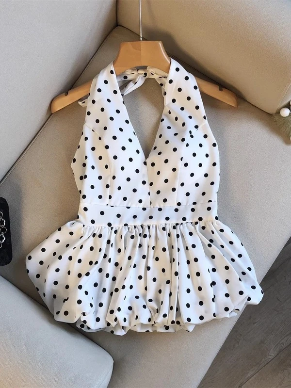 Backless Sexy Halter Beach Babydoll Crop