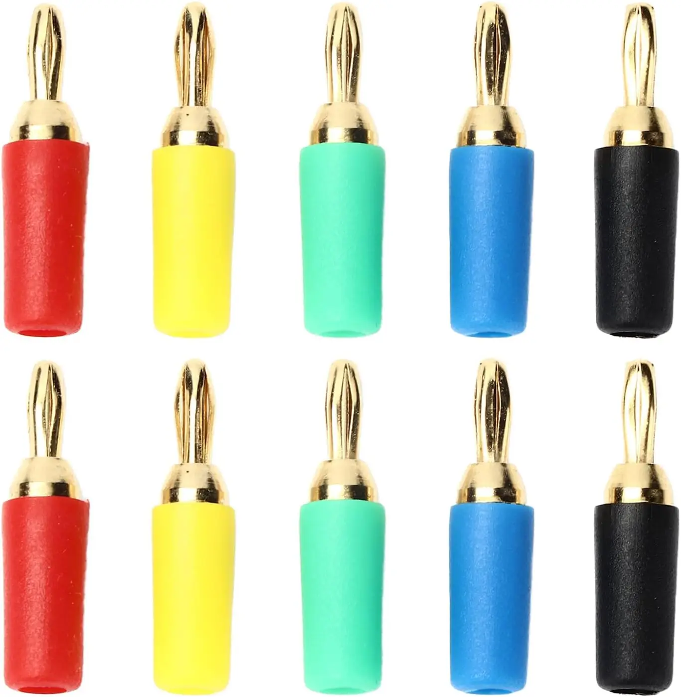 

Soldering Banana Connector, 2.5mm Banana Plugs, Brass Gold Plated Soldering Lantern Welded Male Audio Jack Screw Lock Speaker Co