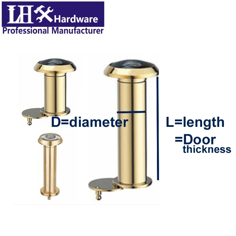 Brass Door Peephole Viewers for Home Security 14-24mm Diameter 35-110mm Thickness Gate Hardware DIY YP294 i door peephole