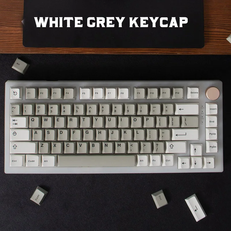 Gmk Clones Keycaps para Teclado Mecânico Branco Cinza 121 Teclas Double Shot Keycaps Ymk Inglês Custom Personality Keycaps Rk61 Rk87 - Imagem 3