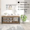 Shoe Bench Modern Wood Storage Bench for Entryway Hallway Industrial Indoor Shoe Rack Bench Seat for Living Room Bedroom 6