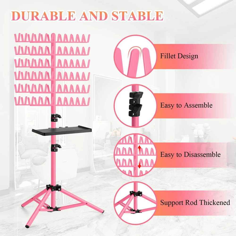 Support pour tresses de coiffure réglable avec bac et clips_voghion.com