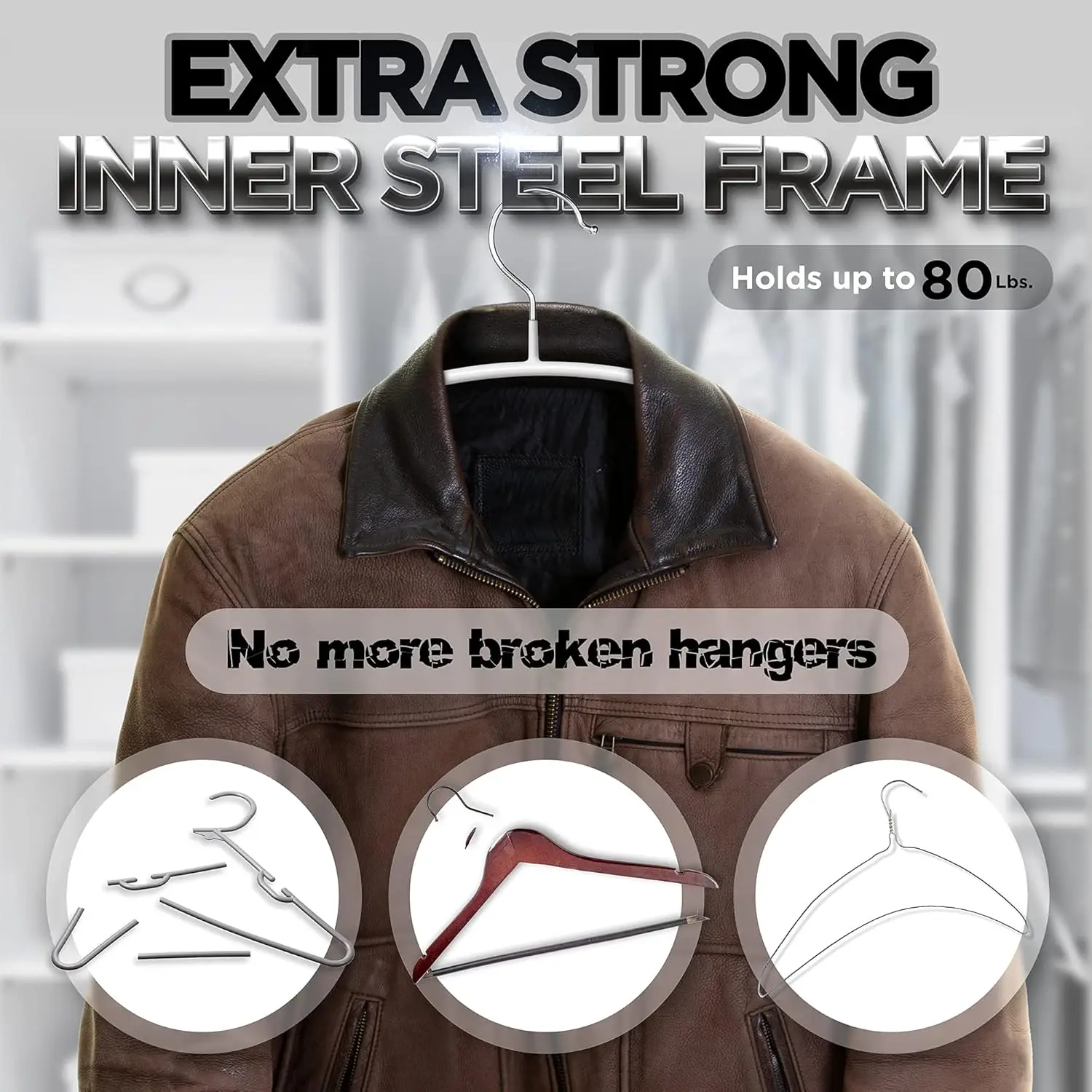 10-50 PCS Non-Slip Space Saving Clothes Hangers Durable Sturdy Contour Metal Shirt Clothes Hangers Suitable for Coat Jacket Suit 2