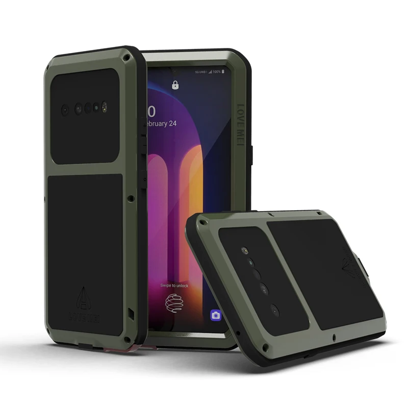

360 Full Cover Heavy Armored Tank Metal Protective Case For LG V60 Shockproof Outdoor Mountaineering Anti-Fall Cover For LG V60