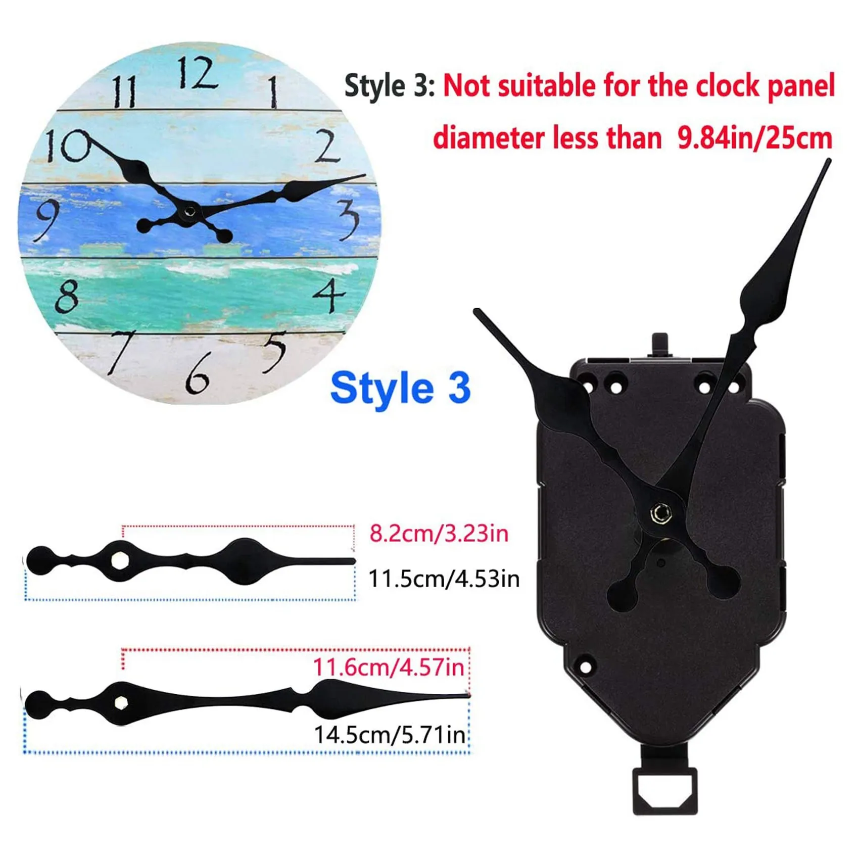 DIY Wall Clock Pendulum Movement Mechanism 6 Pairs Hands Quartz Repair Shaft Craft Frameless Clock Replacement wall clock movement quartz clock movement clock accessory kit