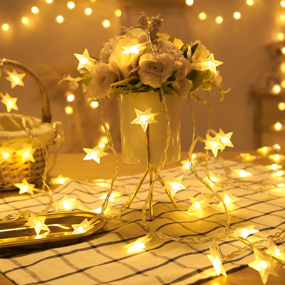LED-Lichterkette für den Außenbereich, Sternkette, Girlande, Lichter, Glühbirne, Lichterkette, Party, Zuhause, Hochzeit, Garten, Weihnachtsdekoration, 1,5/6/10 m – Detail 4