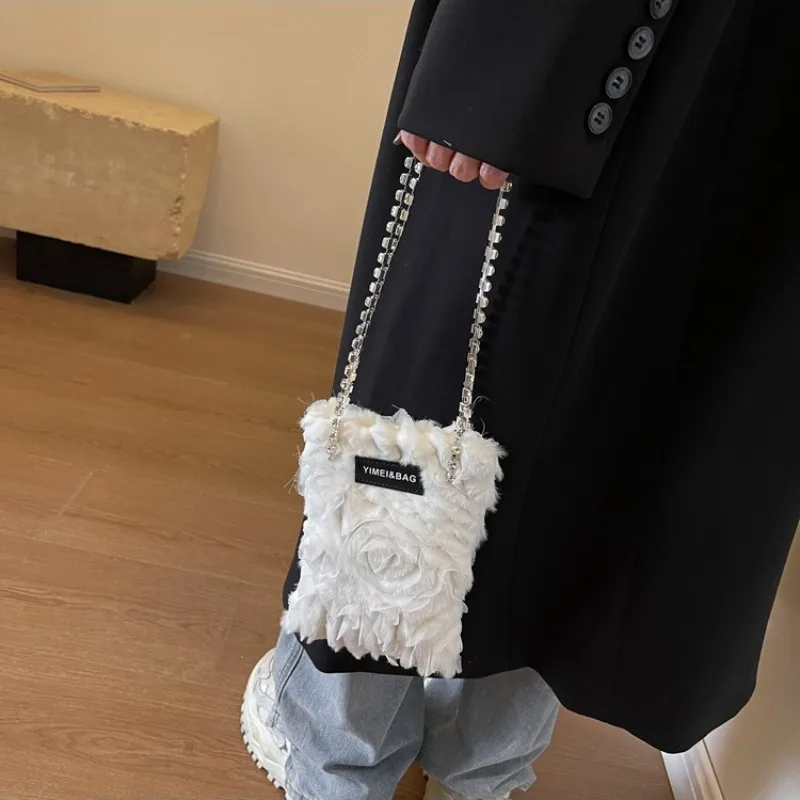 Mini Shoulder Bag Square Fashionable Simple Flower Style Evening Bags for Women Casual Shopping Phone Pouch Coin Purses Card Bag