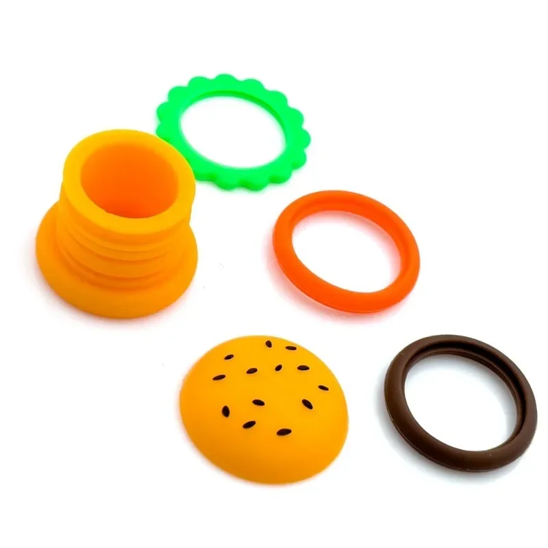 Hamburger Shape Silicone Jar 5ML Portable Oil Box Silicone Container Storage Box Candle Jar