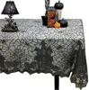 1 pcs of Halloween lace tablecloth spider web skull pattern rectangular shape for party decoration haunted house pumpkin design 1