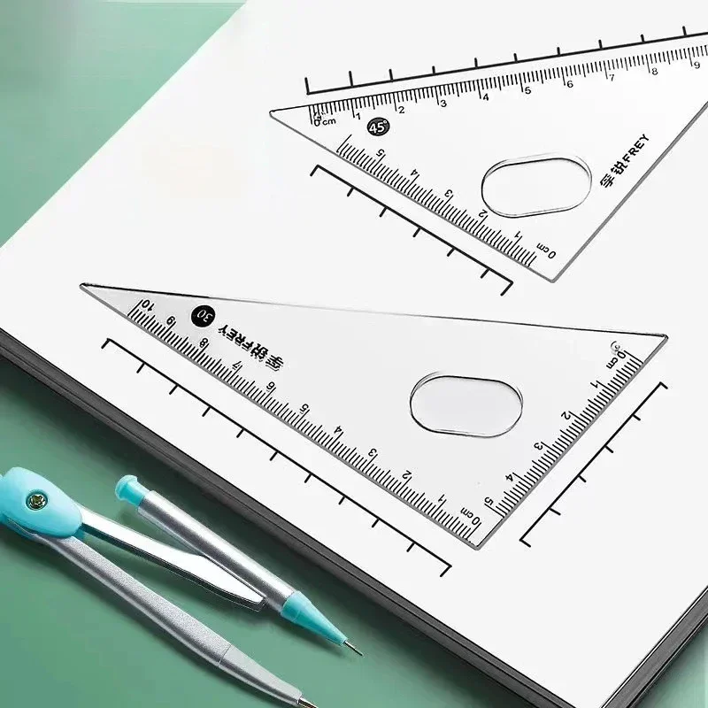 7pcs/box Compass Protractor Ruler Set Specific Ruler for Drafting Drawing Math Tools Kit Triangle Exam Korean Stationery