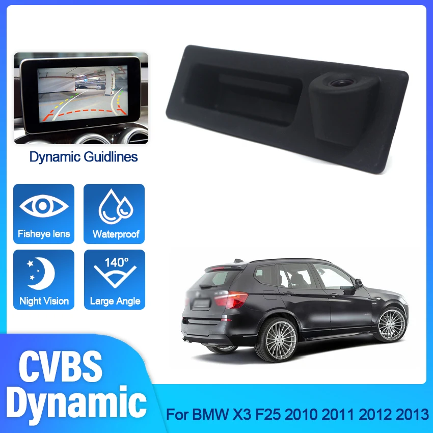 

CCD Full HD Trunk Handle Rear View Camera For BMW X3 F25 2010 2011 2012 2013 Car Backup Reverse Parking Monitor Night Vision