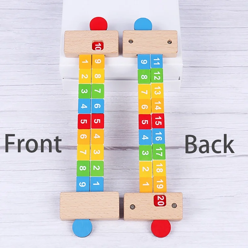 Children Wooden Math Arithmetic Learning Toys Montessori Teaching Addition Ruler Educational Number Toys For Kids Teaching Aids 3