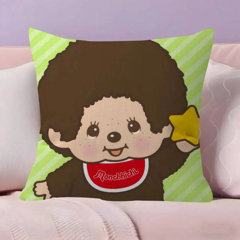 Cartoon M-M-Monchhichis Anime Kissenbezug, Polsterbezug für Sofa, Dekokissen für Zuhause – Detail 11