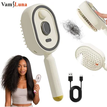 Spazzola Lisciante per Capelli con Massaggiatore per il Cuoio Capelluto, Nebulizzatore Nano, Autopulente, Districante Elettrico Ricaricabile Portatile per la Cura dei Capelli