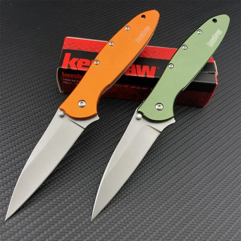 

Kershaw 1660 Ken Onion Leek Flipper Folding Knife 14C28N Plain Blade O /G Handles Tactical Outdoor Hunting Camping Fishing Tools