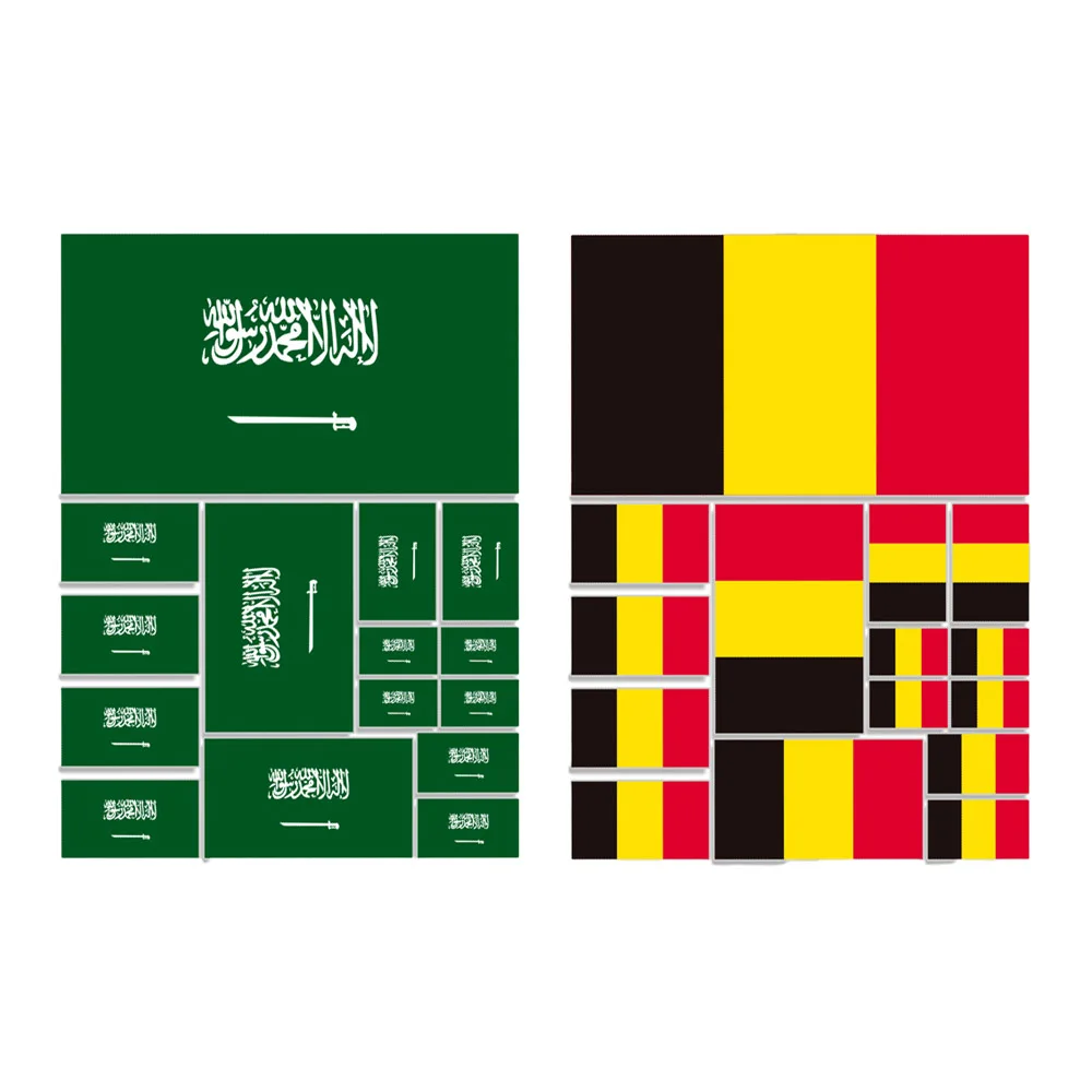Flag Vinyl Stickers Set - Spain, Poland, Israel, Palestine, Japan, UK, France - for Car, Mirror, Motorcycle, or Laptop