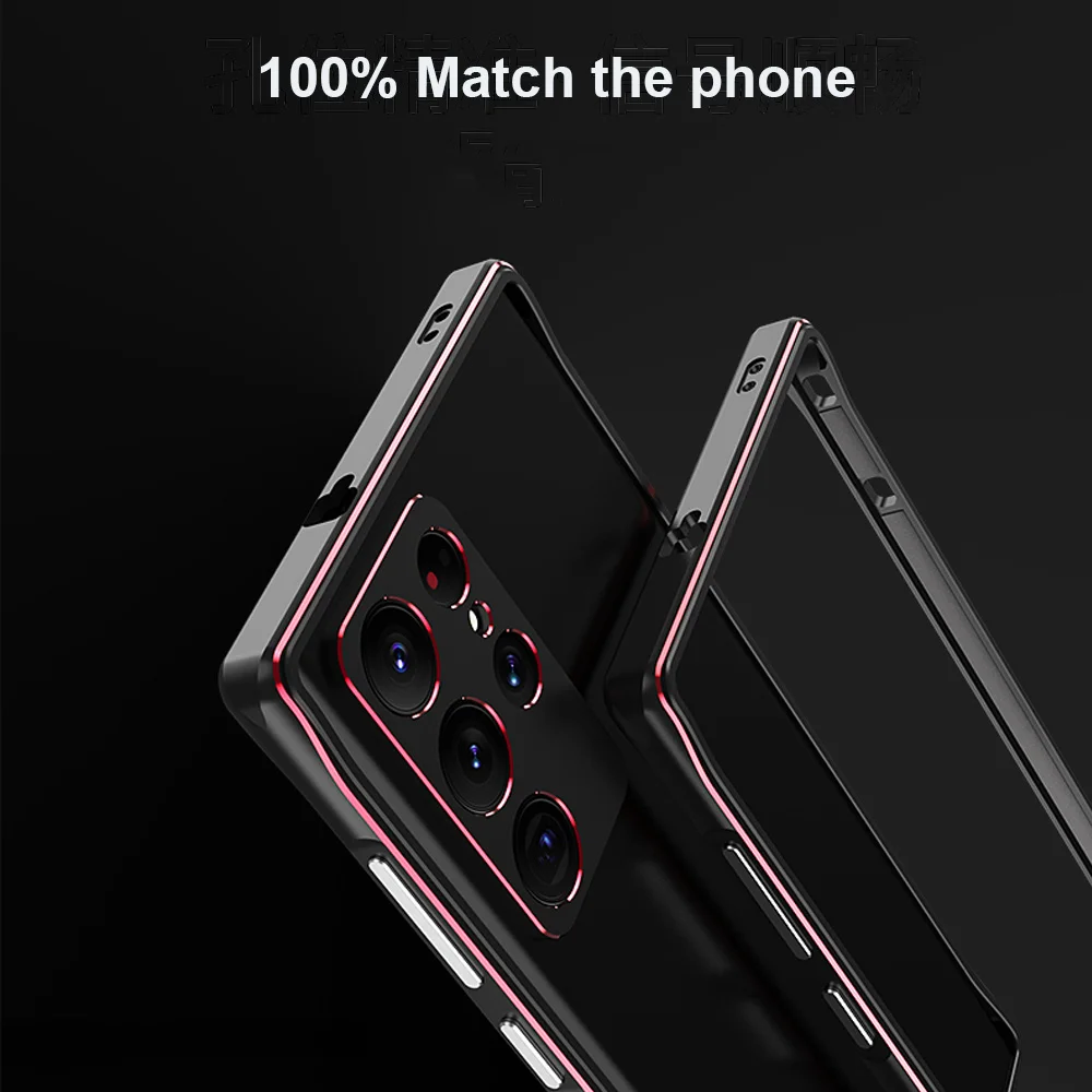 Dropshipping Metal Bumper Aluminum Frame Shockproof Case For Samsung Galaxy S22 Ultra S22Ultra Camera Protector Case Cover Frame