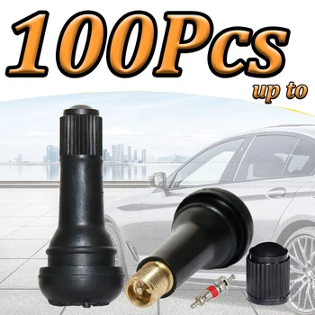 TR413 Snap-In Tire Valve Stems – 1–100PCS Black Rubber Valves with Dust Caps for Cars, Trucks & SUVs 1