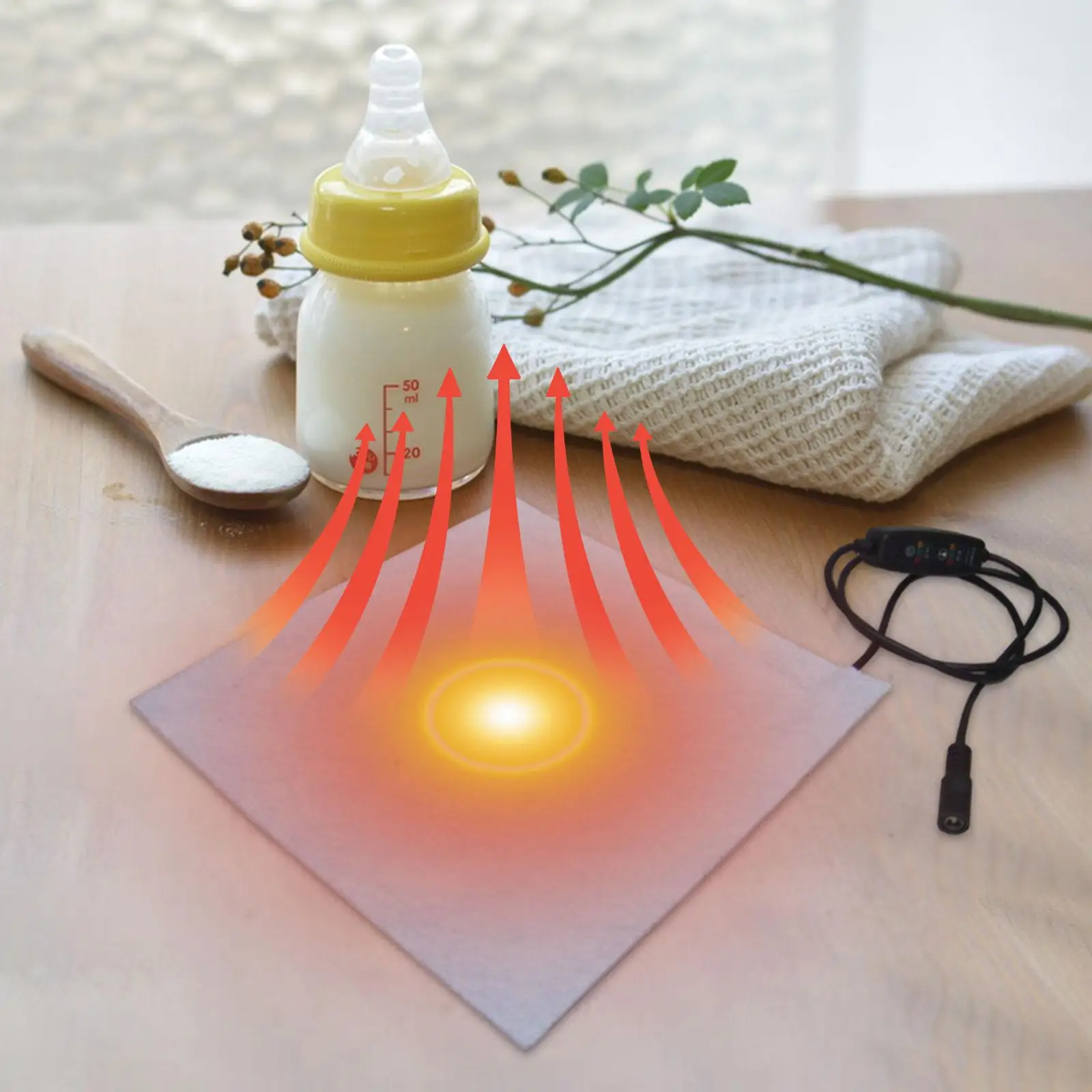 USB Thermostat Heat Preservation Plate Electric Heater Plate Durable Adult Warmer Food for Lunch Bag Camping Travel