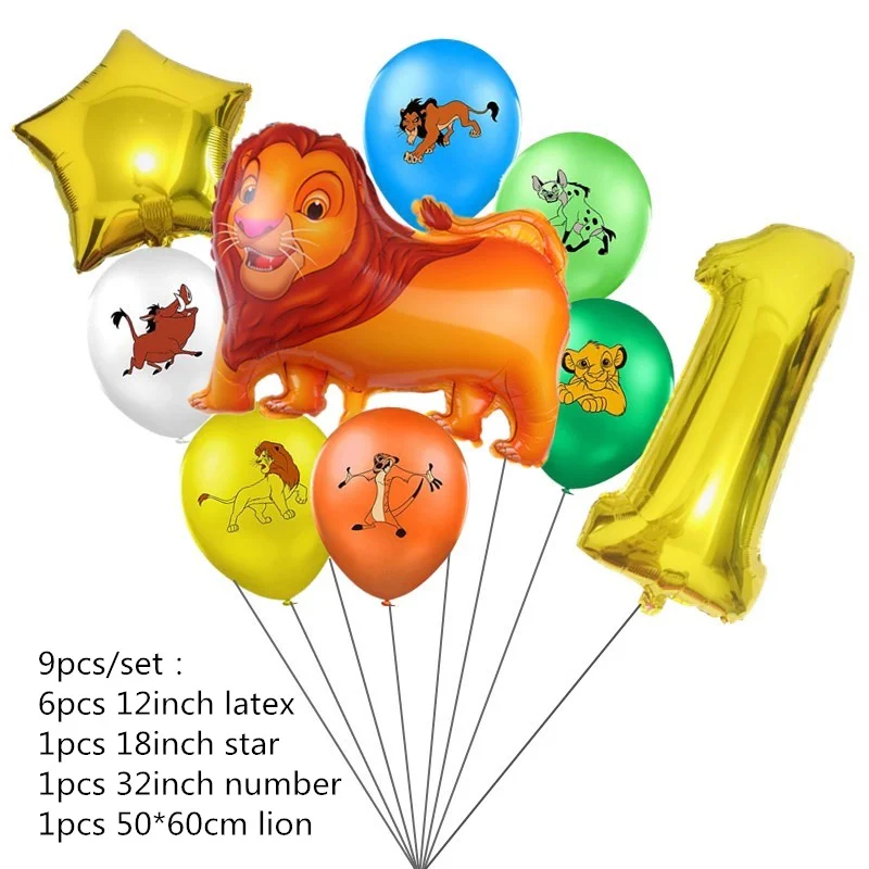 Set Stoviglie Compleanno Lion King - Decorazione Per 10 Bambini Con Tovaglia E Accessori