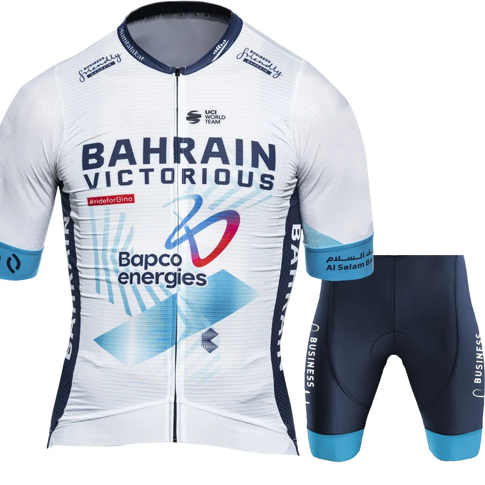 Cycling Jersey Set Men Bicycle Clothing Road Bike Shirts Suit Bicycle Bib Shorts MTB Maillot For Bahrain Victorious Team