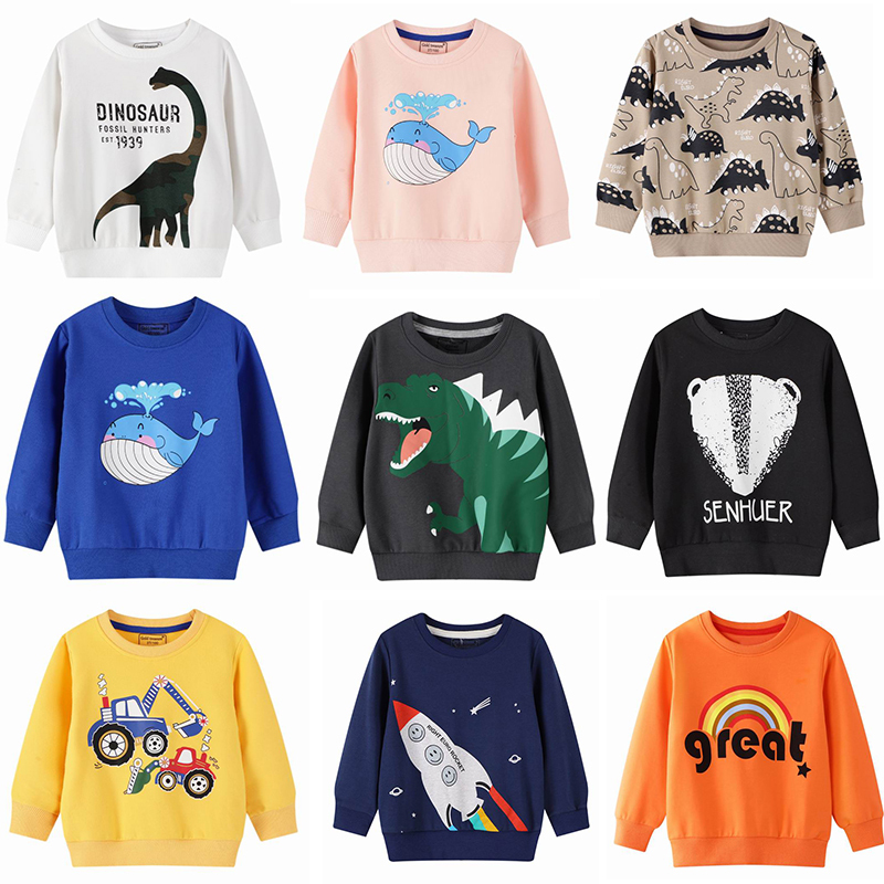 Little maven Children Sweatshirts Cotton Kids Clothes Animal Unicorn Rabbit Girls Top Dinosaur Vehicle Boys Long Sleeve T Shirt